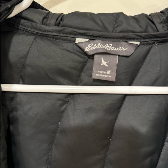 Eddie Bauer Down Black Long Puffy Parka Jacket Size M - Picture 4 of 10